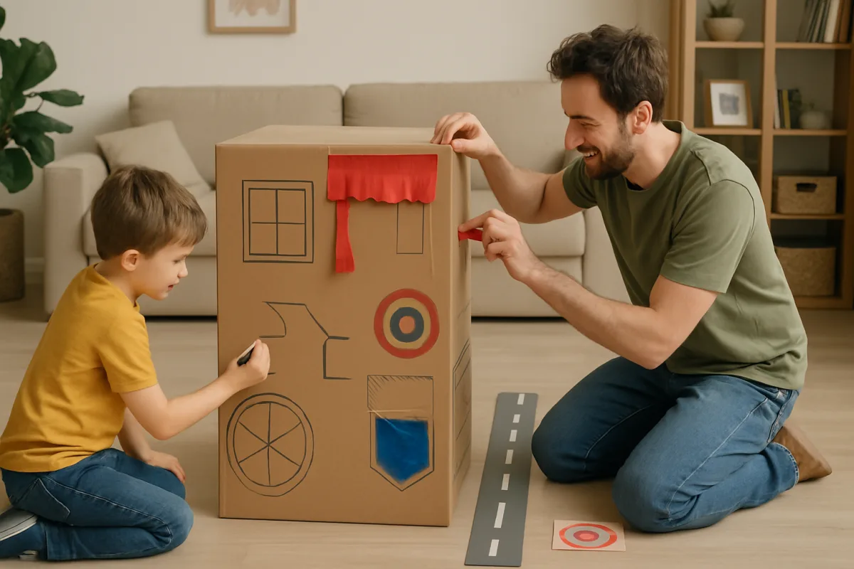 Una scatola di cartone può diventare 7 giochi diversi: idee da costruire insieme